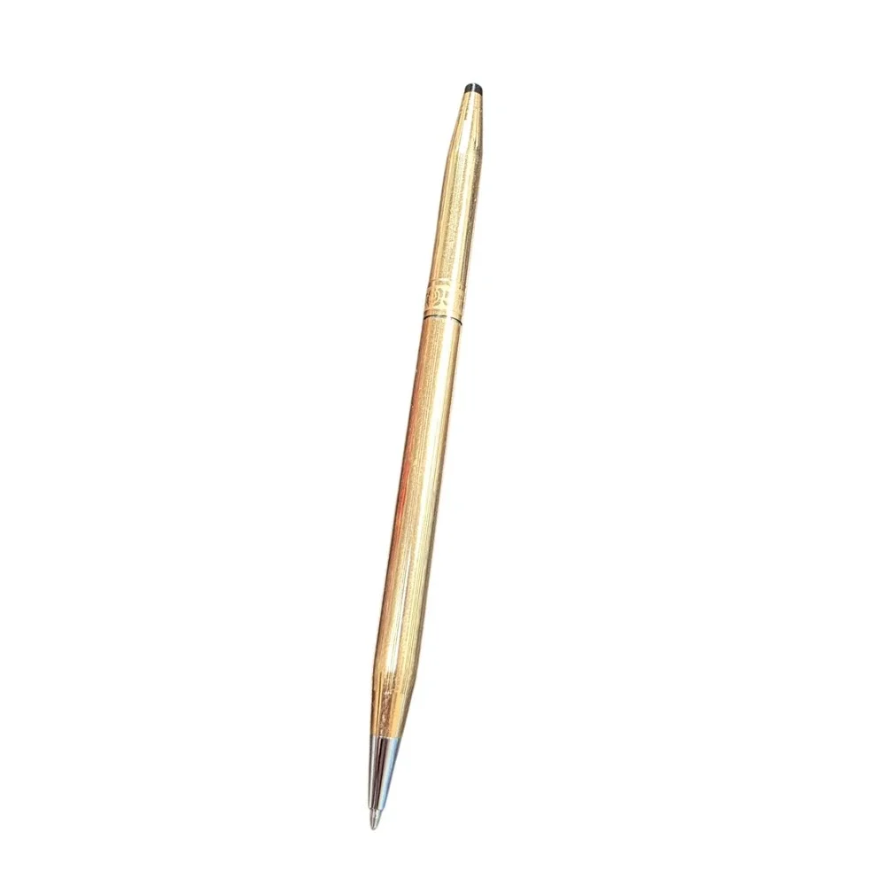 Cross 14KT Gold Filled Ballpoint Pen Vintage Pinstripe Made in USA 1/20 14K